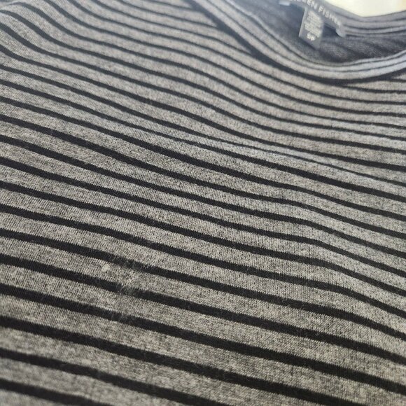 EILEEN FISHER Dress Small Casual‎ Striped Long Sleeves Cozy Black Gray - Picture 10 of 13